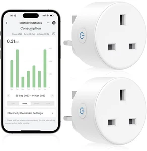 Eightree 2 Stück ET30 Smart WiFi Plug Alexa Google Home 2,4 GHz 13 A Fernbedienung Timer - Bild 1 von 8