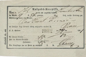 Austria Czechia 1861 Aufgabs Recepisse PISEK - Picture 1 of 2