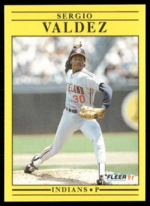 1991 FLEER SERGIO VALDEZ CLEVELAND INDIANS #380 - Picture 1 of 2