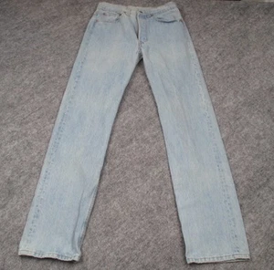 Vintage Levis 501 Jeans Mens 31x34 Light Blue Denim Button Fly Made USA 80s/90s - Picture 1 of 21