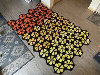 Colcha naranja mecánica pantalla precisa hecha a mano Foto 1 de 3