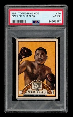 1951 Topps Ringside Set-Break # 96 Ezzard Charles PSA 4 en muy buen estado-excelente Foto 1 de 3