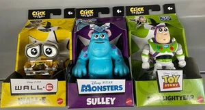 3x Disney Pixar Click Figs 3.5” WALL-E + Sully + Buzz Lightyear Monsters Inc Toy - Picture 1 of 1