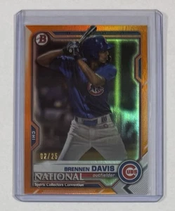 2021 Bowman NSCC Brennen Davis Orange Foil /25 - Picture 1 of 2