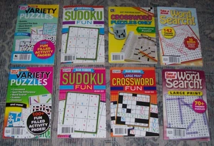 Lot 8 Variety Sudoku Word Search Crossword Puzzle Books / Magazines - Picture 1 of 1