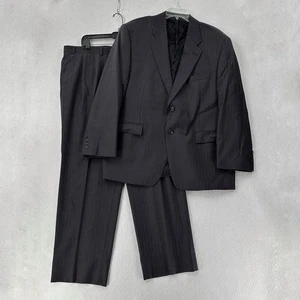 Ralph Ralph Lauren Suit Blazer Jacket 46S Pants 40X30 2 Piece Grey Pinstripe - Picture 1 of 17