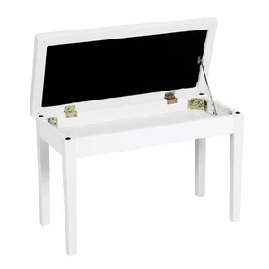 Costway Home Bedroom Piano Bench Soft Padded Double Duet PU Seat Wood Chairs - Picture 1 of 6