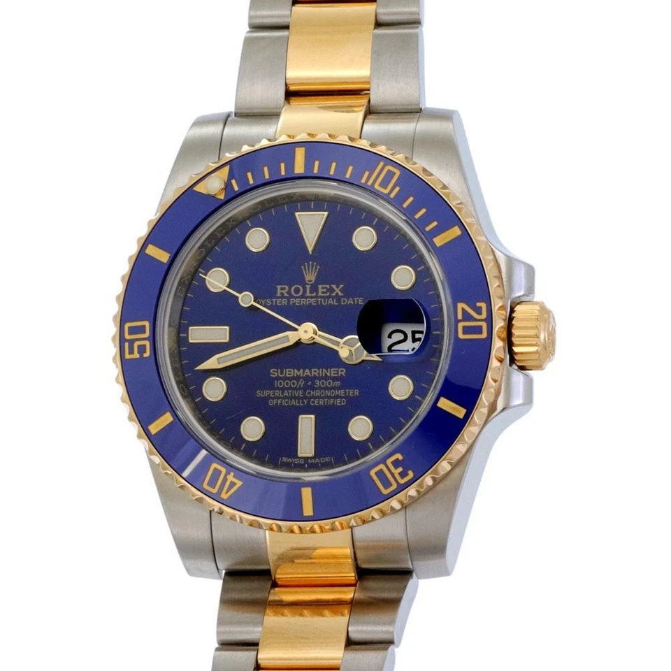 Reloj Rolex Submariner acero oro 18k esfera azul para hombre 116613 servicio y garantía Foto 1 de 4