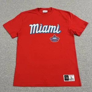 Camiseta Mitchell & Ness Para Hombre Grande Roja MLB Miami Marlins City Connect Béisbol - Imagen 1 de 5