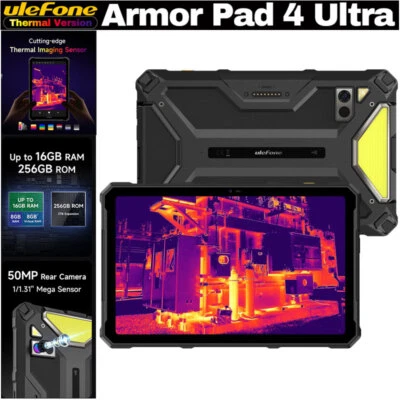 5G 4G Ulefone Armor Pad 4 Ultra 10.36" Rugged Tablet PC Android 14 Phone Thermal - Image 1 of 4
