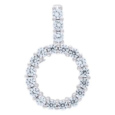 925 Argento Sterling Zirconia Cubica Iniziale O Ciondolo Piccolo Unisex - Immagine 1 di 2