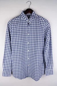 J.Lindeberg CORKZ FIELD CHECK Men Formal Shirt Regular Fit Blue Cotton 38- 15 - Picture 1 of 6