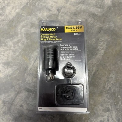 Marinco 12VCP 3-Wire ConnectPro Receptacle And Plug Trolling Motor Plugs - Image 1 of 2
