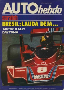 AUTO HEBDO n°1 ORIGINAL 19/02/1976 GP BRESIL 24h DAYTONA ARTIC RALLY - Foto 1 di 1