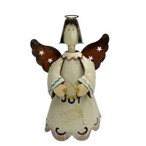 Lightweight Tin Bobbing Head Angel JOY Inspirational Decor Country Folk Rustic - Picture 1 of 7