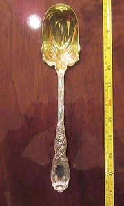 Chrysanthemum Tiffany & Co. Sterling Silver Gold Washed Large Serving Spoon 10" - Picture 1 of 4
