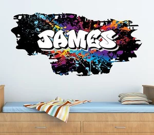 Personalisierte Graffiti Ziegel & Name Farbe Splat Wandaufkleber, Aufkleber, Grafik tr46 - Bild 1 von 1