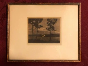 ORIGINAL ETCHING by Well-Known Artist Philip Kappel/1924-"Chatham Bar" Miniature - Picture 1 of 8