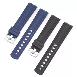 For 20mm 22mm OMEGA SeaMaster 300 Rubber Strap Watch Band Buckle - Picture 1 of 14