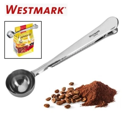 CUCCHIAIO DOSATORE PER CAFFE' E THE' INOX CON PINZA CHIUDI SACCHETTO "WESTMARK" - Immagine 1 di 4