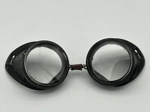 Antique Willson Black Welding Safety Glasses Goggles Vtg Old Mad Max Steampunk - Picture 1 of 6