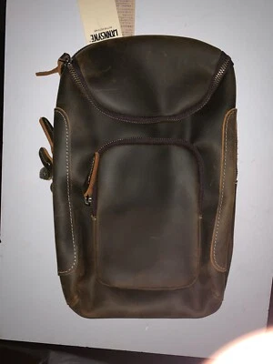 Mochila de cuero marrón desgastado Foto 1 de 3