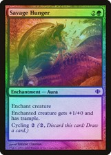 Savage Hunger FOIL Shards of Alara NM Green Common MAGIC MTG CARD ABUGames