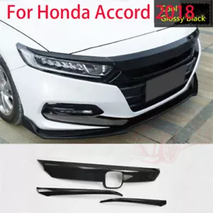 Marco de cubierta de rejilla tapa capó delantero negro brillante para Honda Accord 2018-2020 3x - Imagen 1 de 12