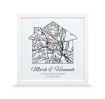 House warming gift | Personalised new home map print | First home present - Image 1 of 4