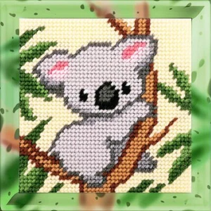 DIY Nadelspitze/Gobelin Kit "Koala" 5,9"x5,9", Bambini - Bild 1 von 3