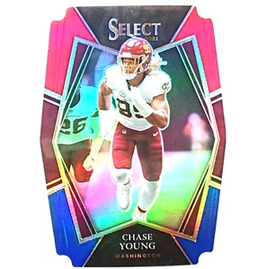 2021 Chase Young Red/Blue Die-Cut Panini Select 134 Commanders - Bild 1 von 2