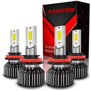 H11 H9 LED Headlights Kit Combo Bulbs 8000K High Low Beam Super White Bright - Picture 1 of 11