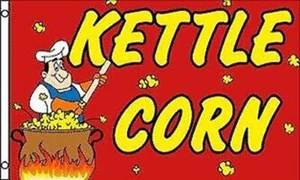 High Quality Kettle Corn Polyester Flag Banner Sign | 3'x 5' | All Weather - Picture 1 of 1