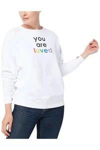 Peace Love World Pride French Terry Sweatshirt White - Picture 1 of 1