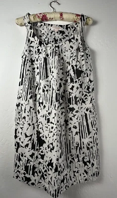 Tori Richard Honolulu Women's Sleeveless Mini Dress Size 8 Black White Floral - Image 1 of 4