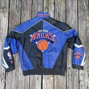 Vintage New York Knicks Pro Player Leather Jacket Coat FITS LIKE A Size XL - Picture 1 of 12