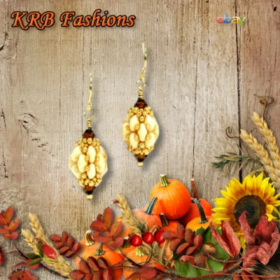 Pendientes colgantes/gotas de barril Superduo de cristal con cuentas de semillas Foto 1 de 2