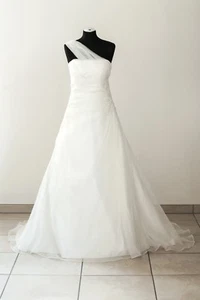Très Chic Brautkleid 'JK1311 II' Organza Spitze A-Linie creme ivory - Gr. 38/40 - Bild 1 von 4