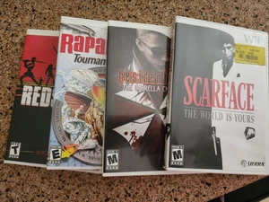 Adult Nintendo Wii Games Scarface, Resident Evil, Rapala Fishing, Redsteel - Picture 1 of 9