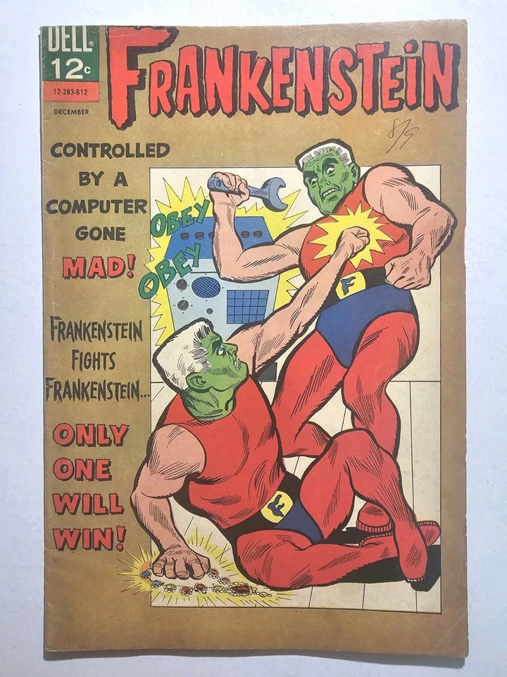 Cómic Frankenstein #3 (Dell) 1966 -- ¡Controlado por una computadora enloquecida! Foto 1 de 4