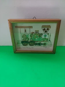 Original Framed David of London watch parts artwork Railroad Art 1980's - Picture 1 of 6