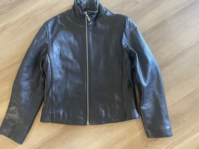 Hugo Boss Women’s Black Lamb Leather Jacket - Small - Image 1 of 4