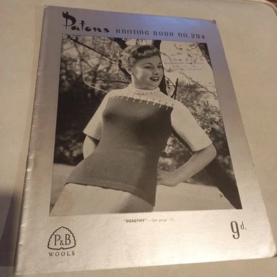 😇 Patons Womens 294 Vintage Knitting pattern Bk Lady Woman Book B&W Old Vgc 20p - image 1 of 4
