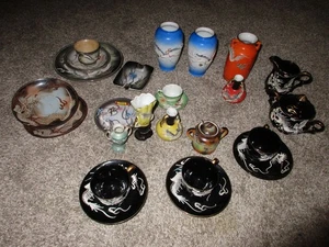 Mixed lot of 24 Pices Dragonware Dragon Cups Saucers Plates Vases Sugar Creamer - Picture 1 of 19
