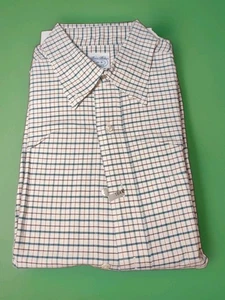 Vintage Brooks Brothers Makers LS Hemd 16 - 3 Made in USA Baumwolle grün schwarz weiß - Bild 1 von 7