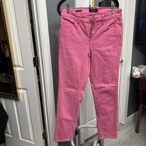 Talbots Jeans Woman’s Sz 4 Pink Crop Flawless Five Pocket Denim Mid Rise - Picture 1 of 3