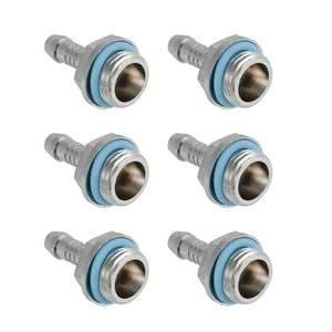 6 Pcs Barb Fittings Joint With Waterproof Sealing Ring For PC Water Cooling - Zdjęcie 1 z 8