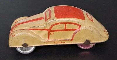 FEDERICO CENTOLA PICCOLA AUTO IN LATTA ANNI 30/40 - BEIGE (TARGA TO) - Immagine 1 di 4