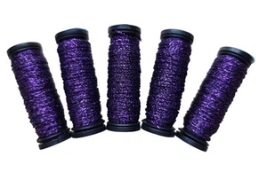 Kreinik Metallic Thread #12 Braid Tapestry Lot of 5 Amethyst Purple #026 - Picture 1 of 3