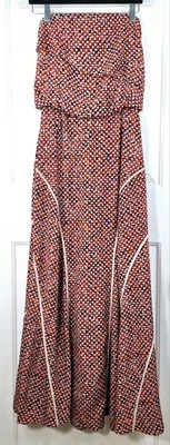 Maxi Vestido Sachin + Babi Sin Tirantes Punto Azul Tostado Talla 6 Foto 1 de 4